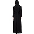 Front open abaya with pintucks- Black Front open abaya with pintucks- Black